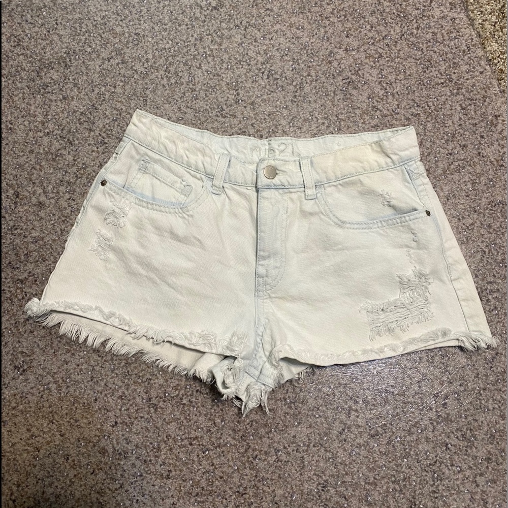 Rue 21 White High Waisted Shorts